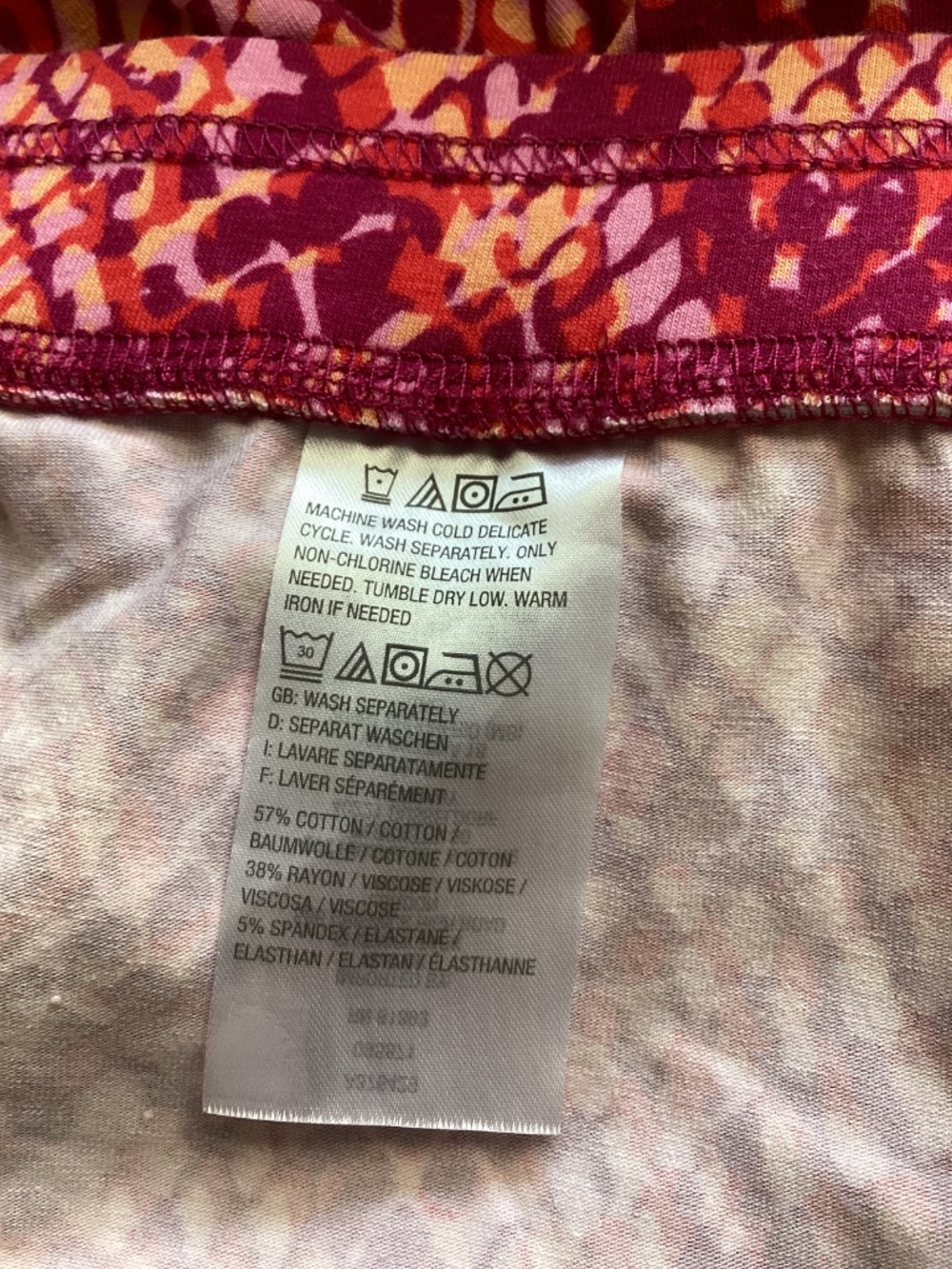 D & CO. BEACH XL WIDE LEG PINK PURPLE GEOMETRIC PRINT COTTON/VISCOSE BLEND - Picture 7 of 8